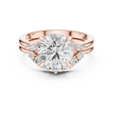 Gold Ring DDLR-440, Round center stone, Rose Gold, view 4