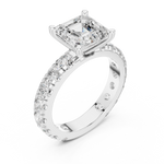 Gold Jewelry, Asscher center stone, White Gold, view 2