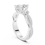 Gold Ring DDLR-281, Pear center stone, White Gold, view 1