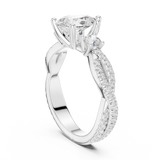 Gold Ring DDLR-281, Pear center stone, White Gold, view 1