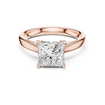 Gold Jewelry L36-18, Princess center stone, Rose Gold, view 4