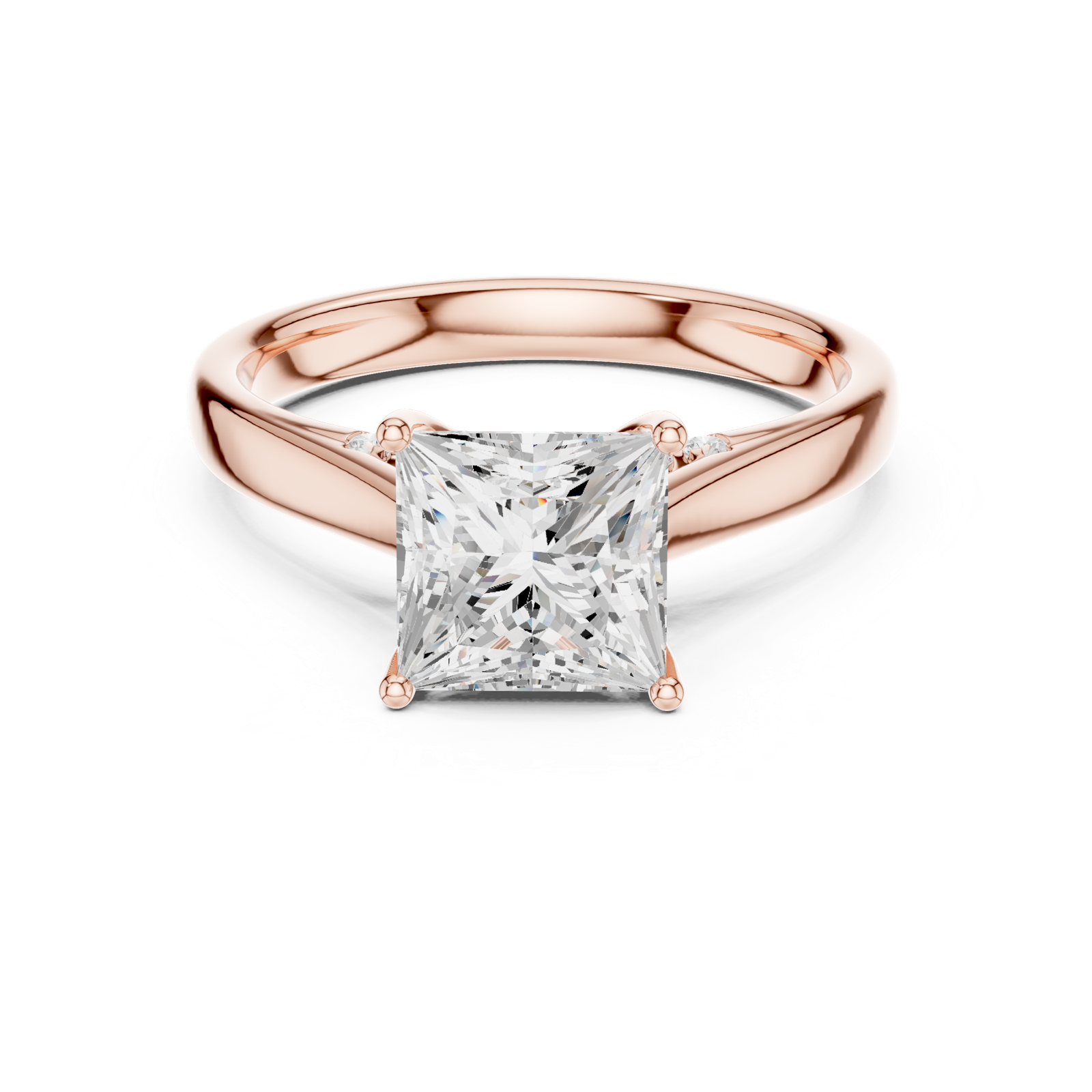 Gold Jewelry L36-18, Princess center stone, Rose Gold, view 4