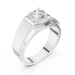 14K Solid Gold Lab Diamond Solitaire Ring, White Gold, view 2