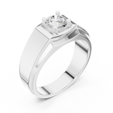 14K Solid Gold Lab Diamond Solitaire Ring, White Gold, view 2