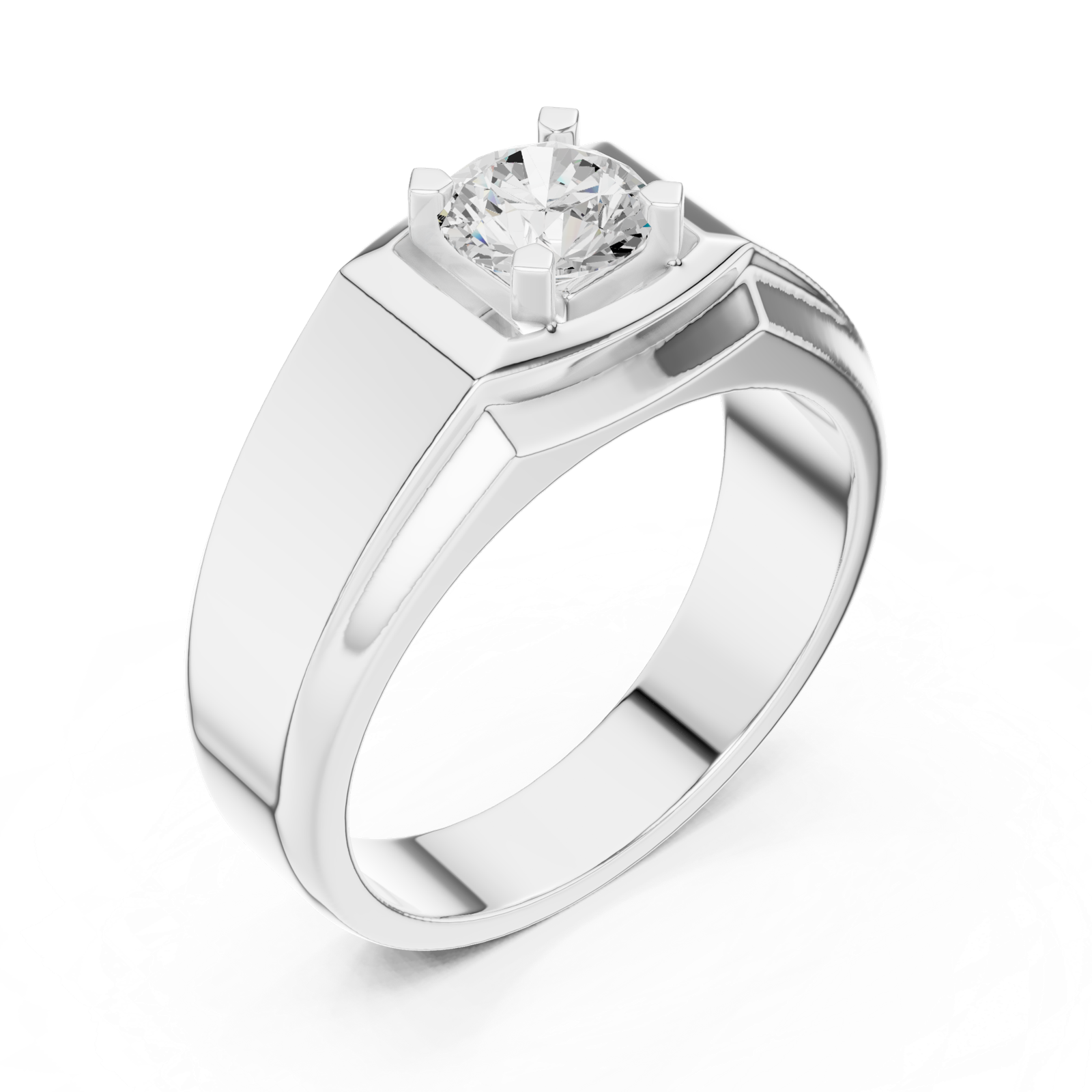 14K Solid Gold Lab Diamond Solitaire Ring, White Gold, view 2