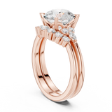 Gold Ring DDLR-440, Round center stone, Rose Gold, view 1