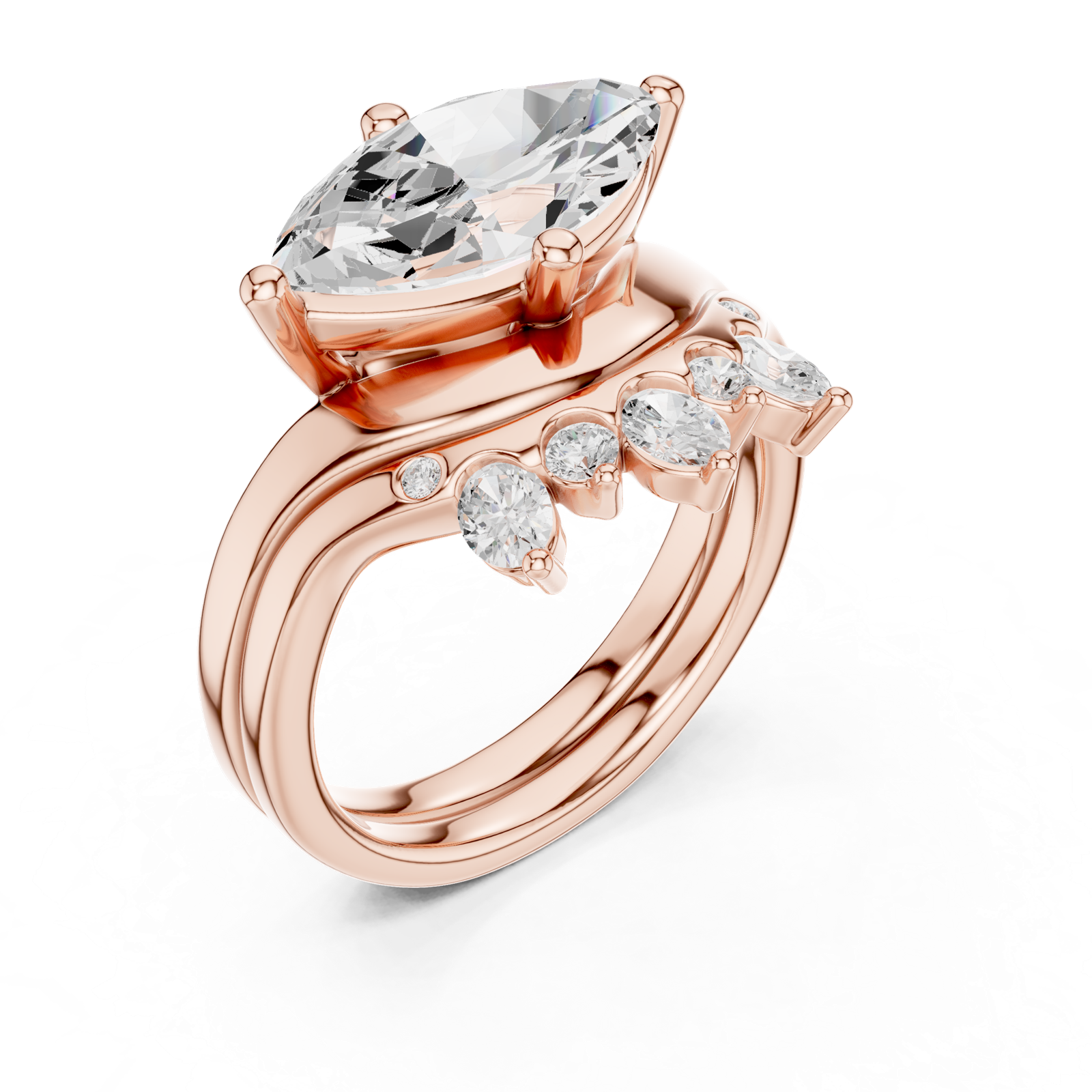 Gold Ring DDLR-444, Rose Gold, view 2