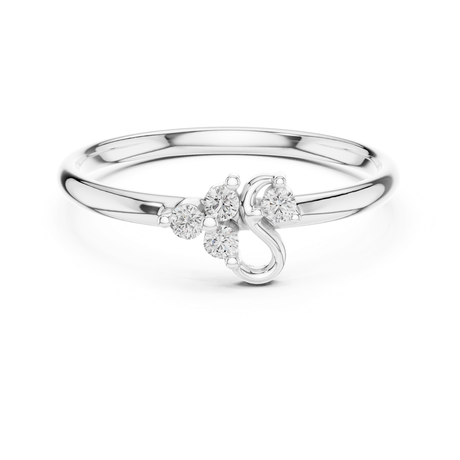 Gold Ring 1 (360), White Gold, view 4