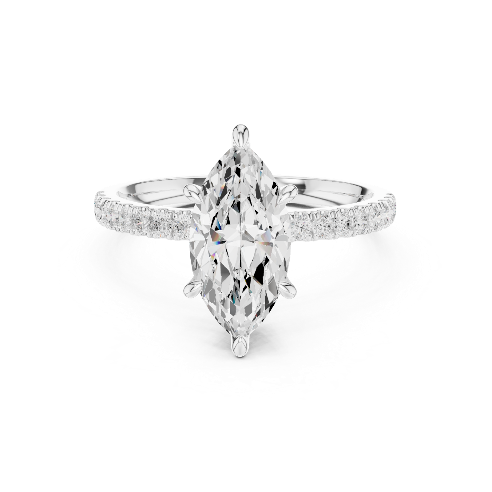 Gold Ring DDLR-256, White Gold, view 4