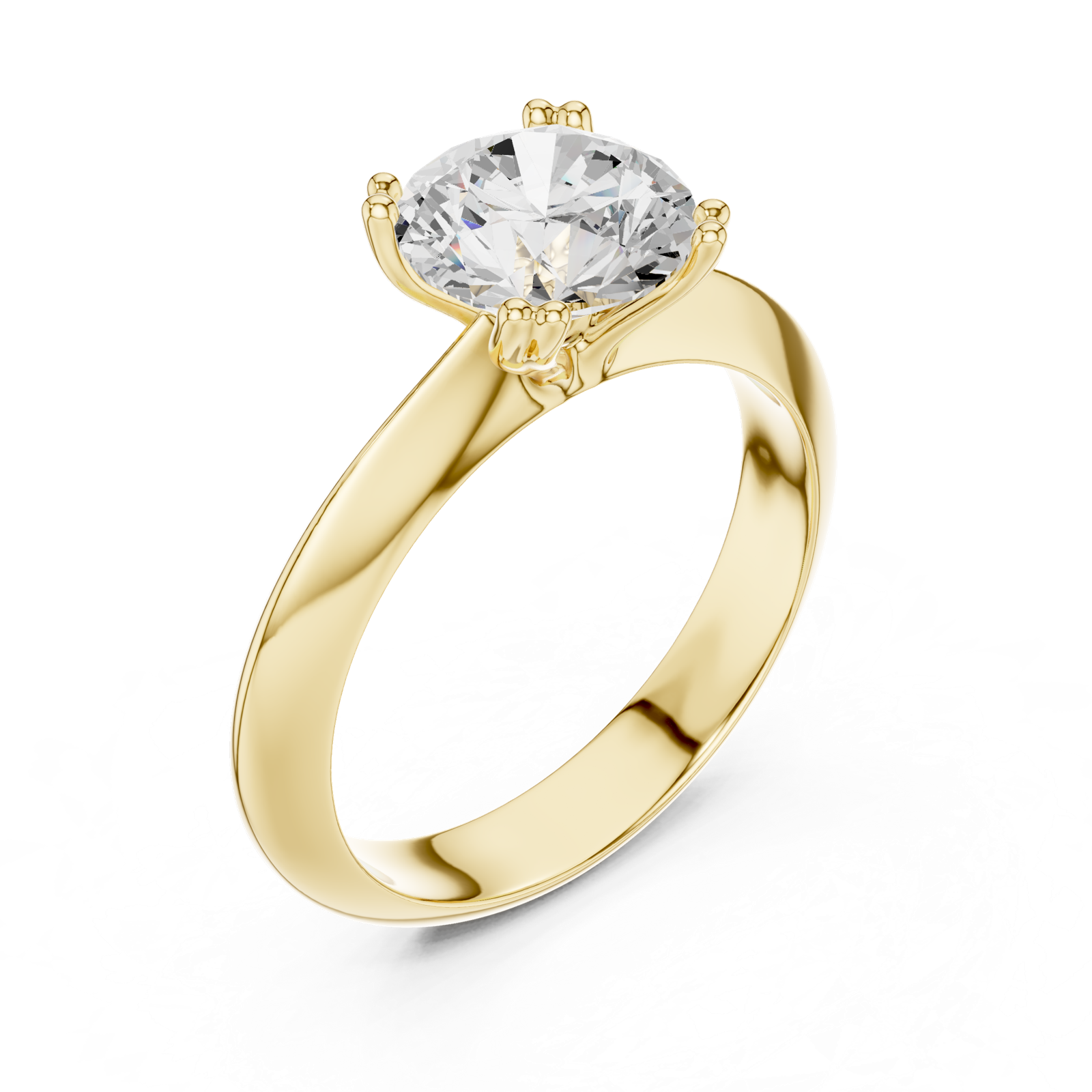 Gold Jewelry L36-8, Round center stone, Yellow Gold, view 2