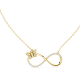 14K Solid Gold Lab Diamond Infinity Pendant Necklace, Yellow Gold, view 1