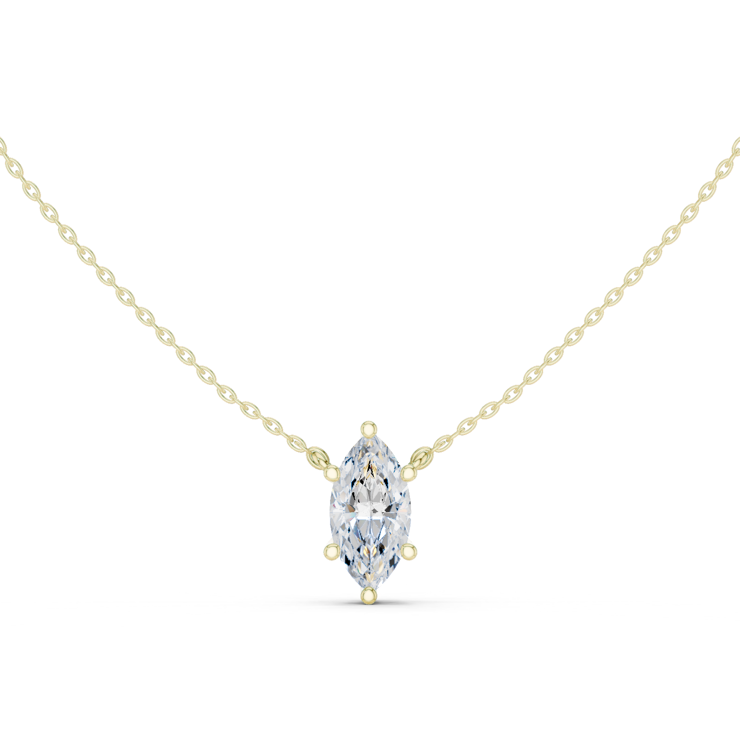 Gold Jewelry DDPO-001, Marquise center stone, Yellow Gold
