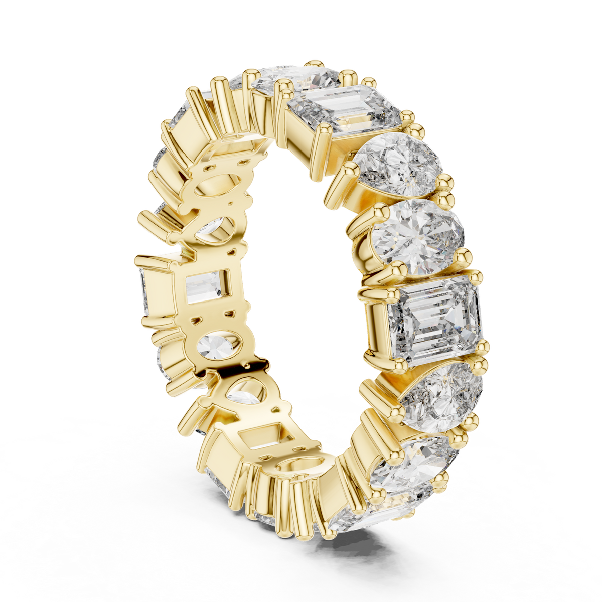 14K Solid Gold Lab Diamond Eternity Ring, Yellow Gold, view 1