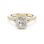 Gold Ring DDLR-043, Radiant center stone, Yellow Gold, view 4