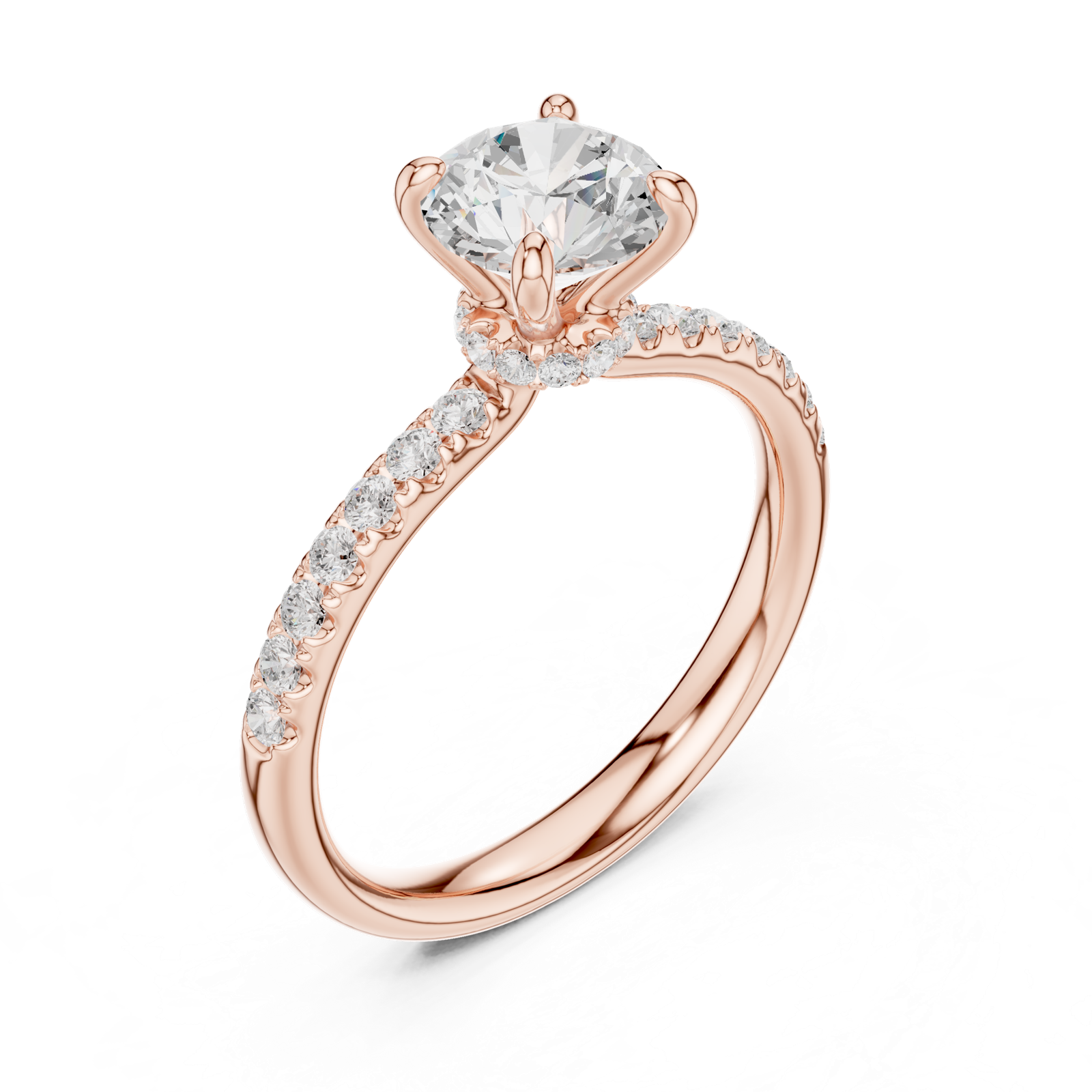 Gold Ring DDLR-643, Rose Gold, view 2