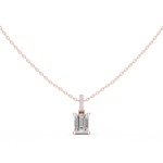 Gold Jewelry, Emerald center stone, Rose Gold