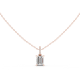 Gold Jewelry, Emerald center stone, Rose Gold