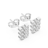 Gold Earrings 9-10063E, White Gold, view 2
