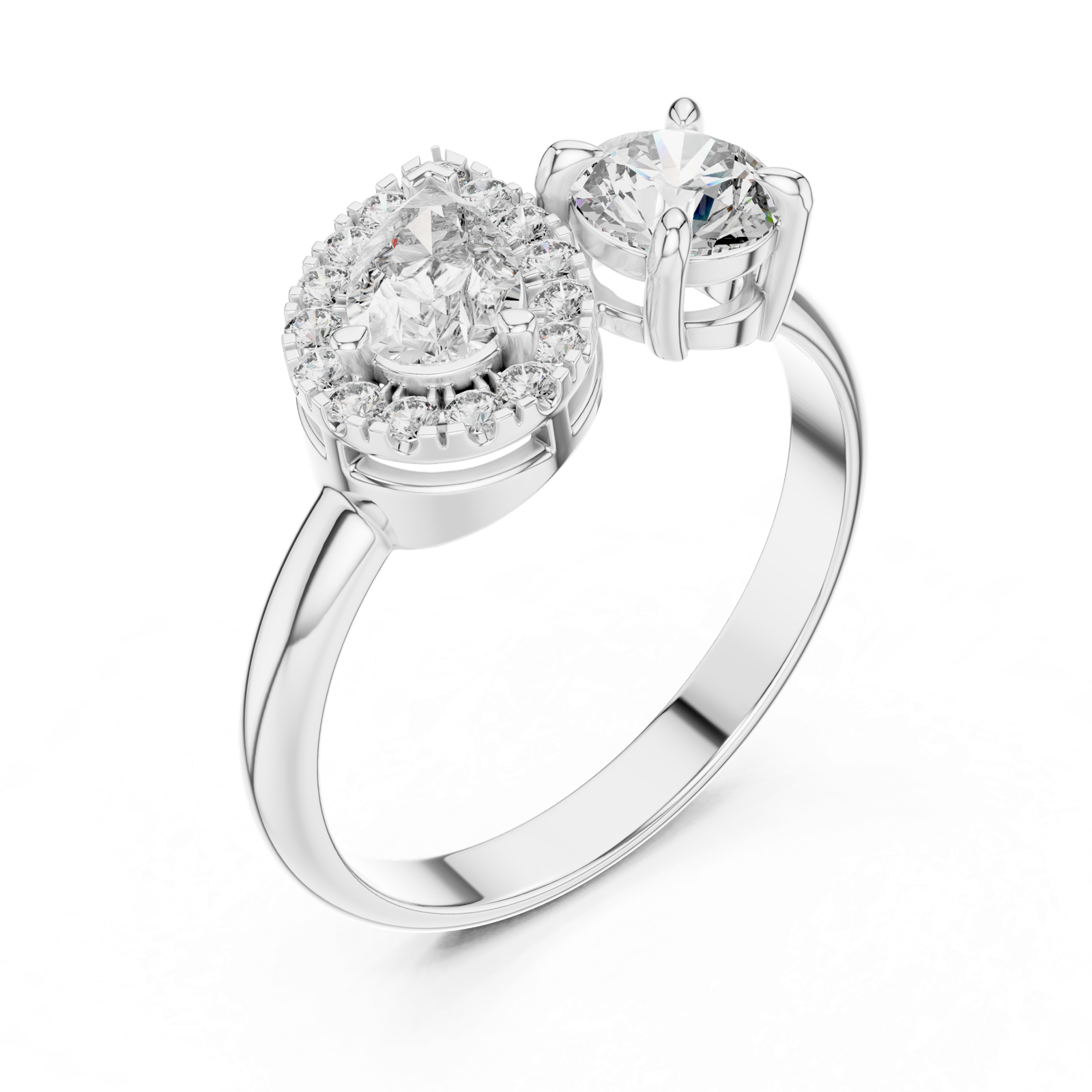 Gold Ring DDLR-003, White Gold, view 2