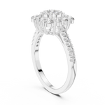 14K Solid Gold Lab Diamond Halo Ring, White Gold, view 1