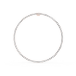 14K Solid Gold Lab Diamond Tennis Necklace, Rose Gold