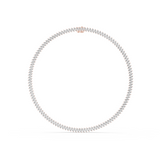 14K Solid Gold Lab Diamond Tennis Necklace, Rose Gold