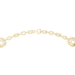 14K Solid Gold Lab Diamond Station Necklace, Yellow Gold, view 4