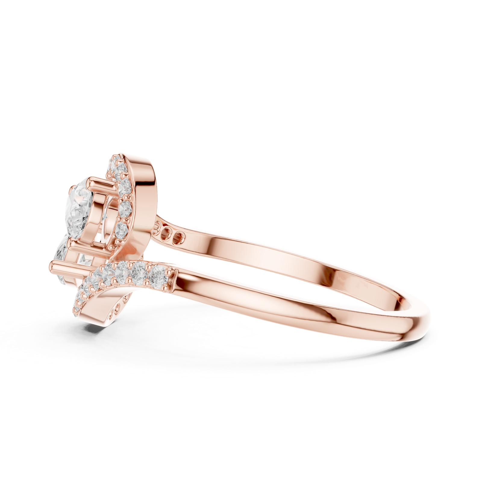 Gold Ring HLR-175, Rose Gold, view 3