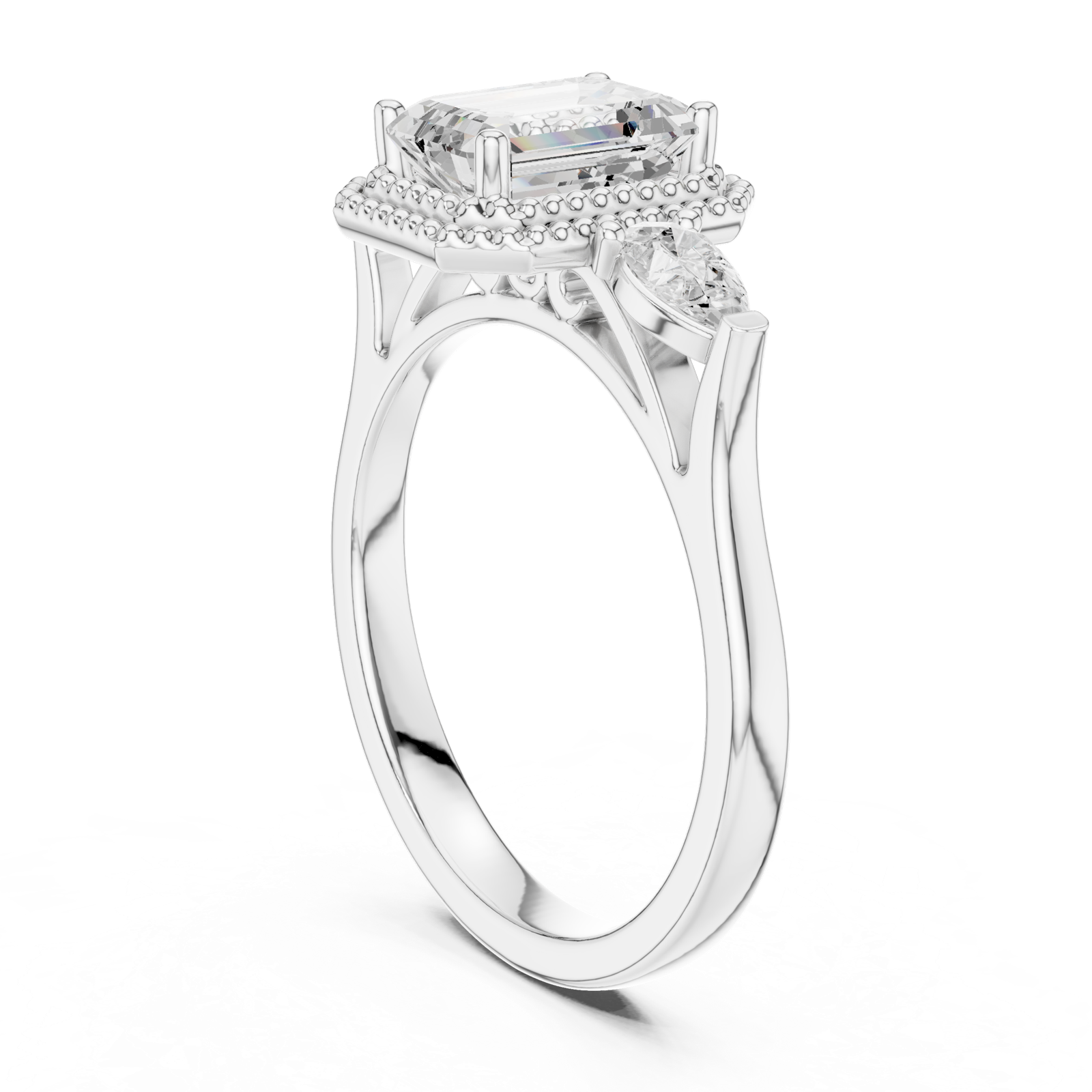 Gold Ring DDLR-274, White Gold, view 1