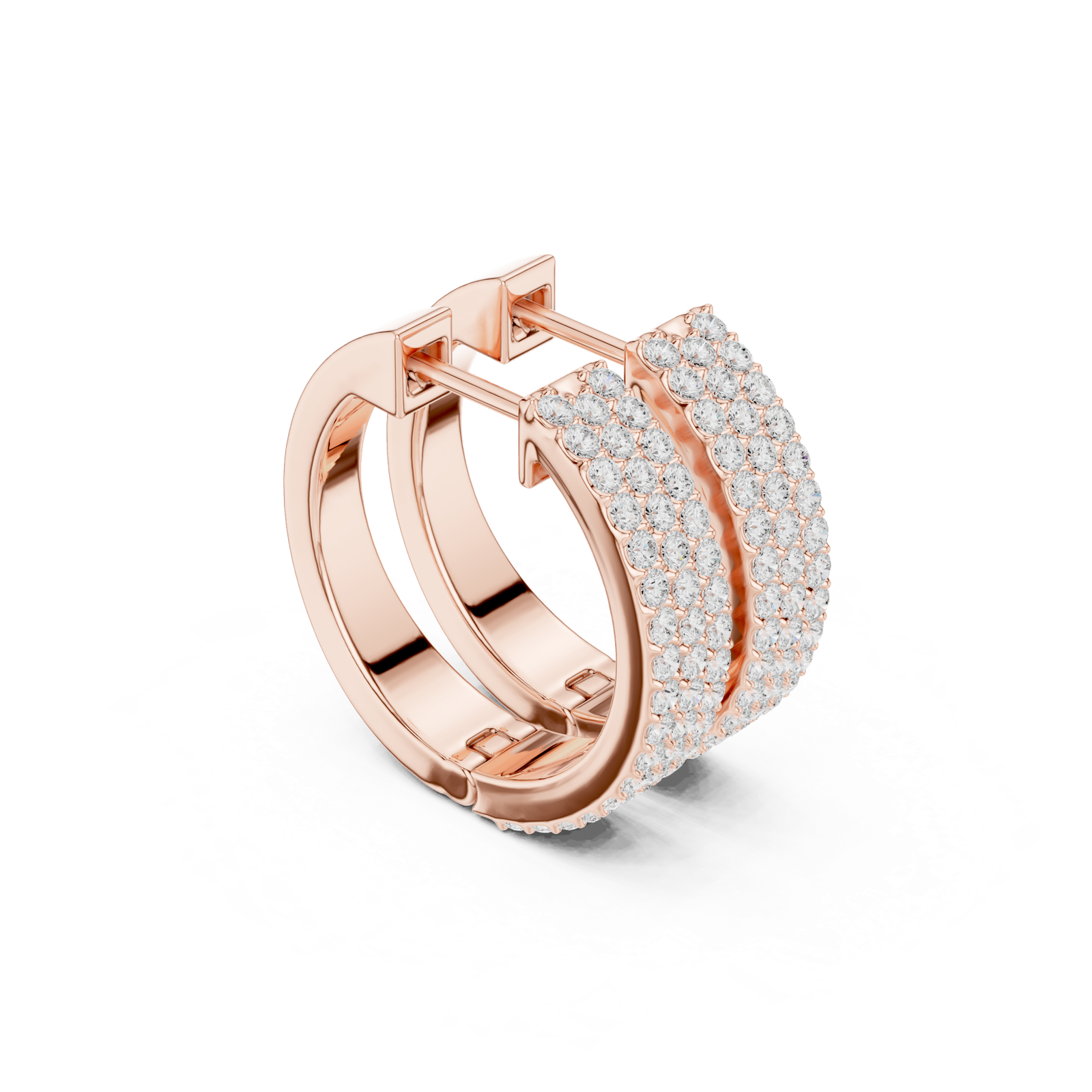 Gold Earrings SBER(33), Rose Gold, view 1