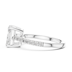 Gold Ring DDLR-039, Radiant center stone, White Gold, view 3