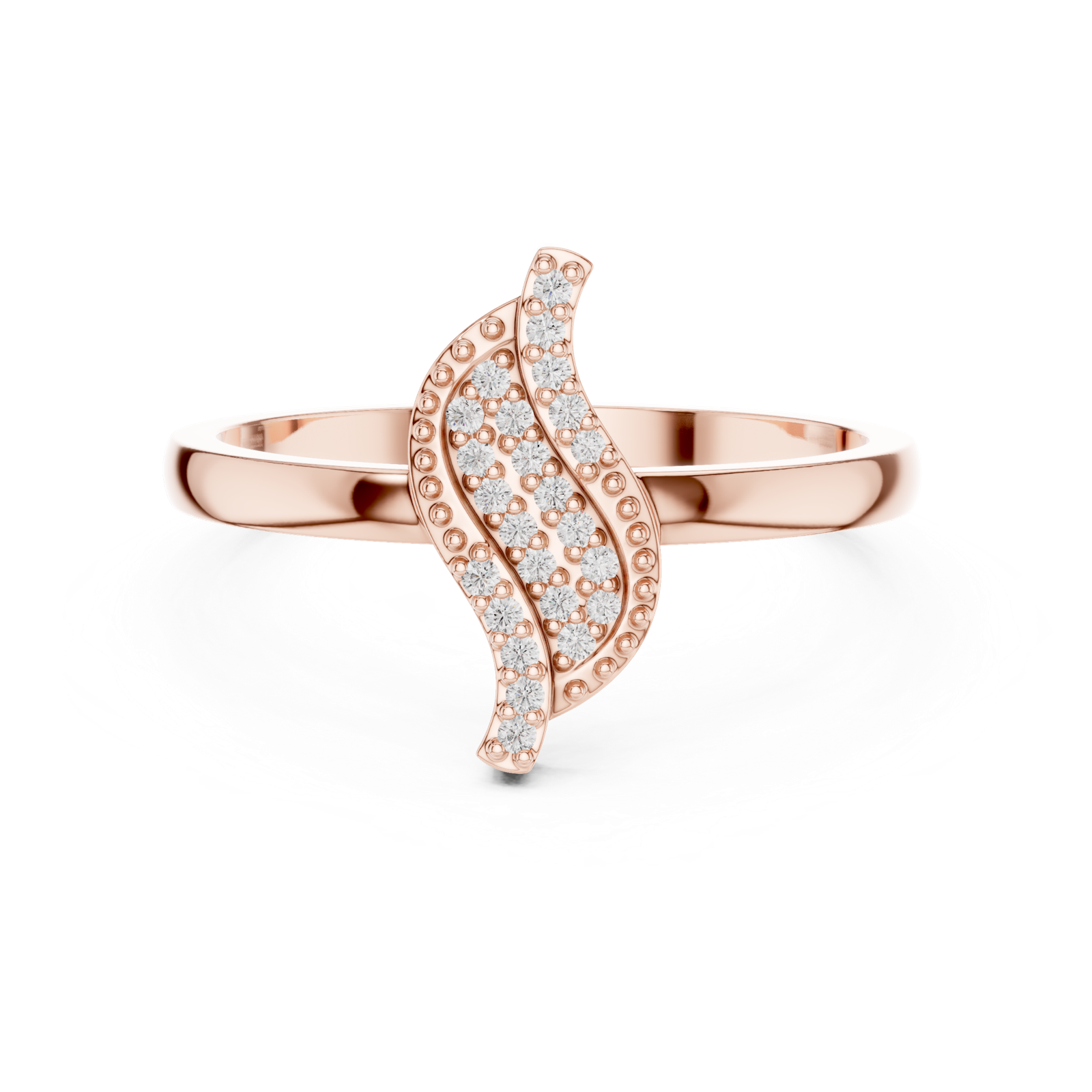 Gold Ring DDLR-663, Rose Gold, view 4