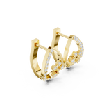 14K Solid Gold Lab Diamond Cluster Earrings, Yellow Gold, view 1