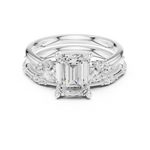 Gold Ring DDLR-299, Emerald center stone, White Gold, view 4