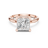 Gold Ring DDLR-175, Princess center stone, Rose Gold, view 4