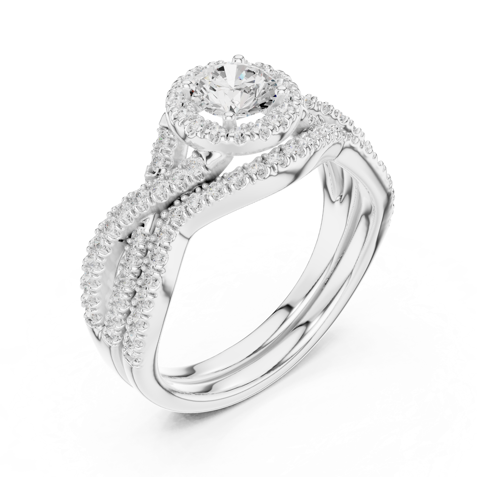 Gold Ring LR-0268, White Gold, view 2
