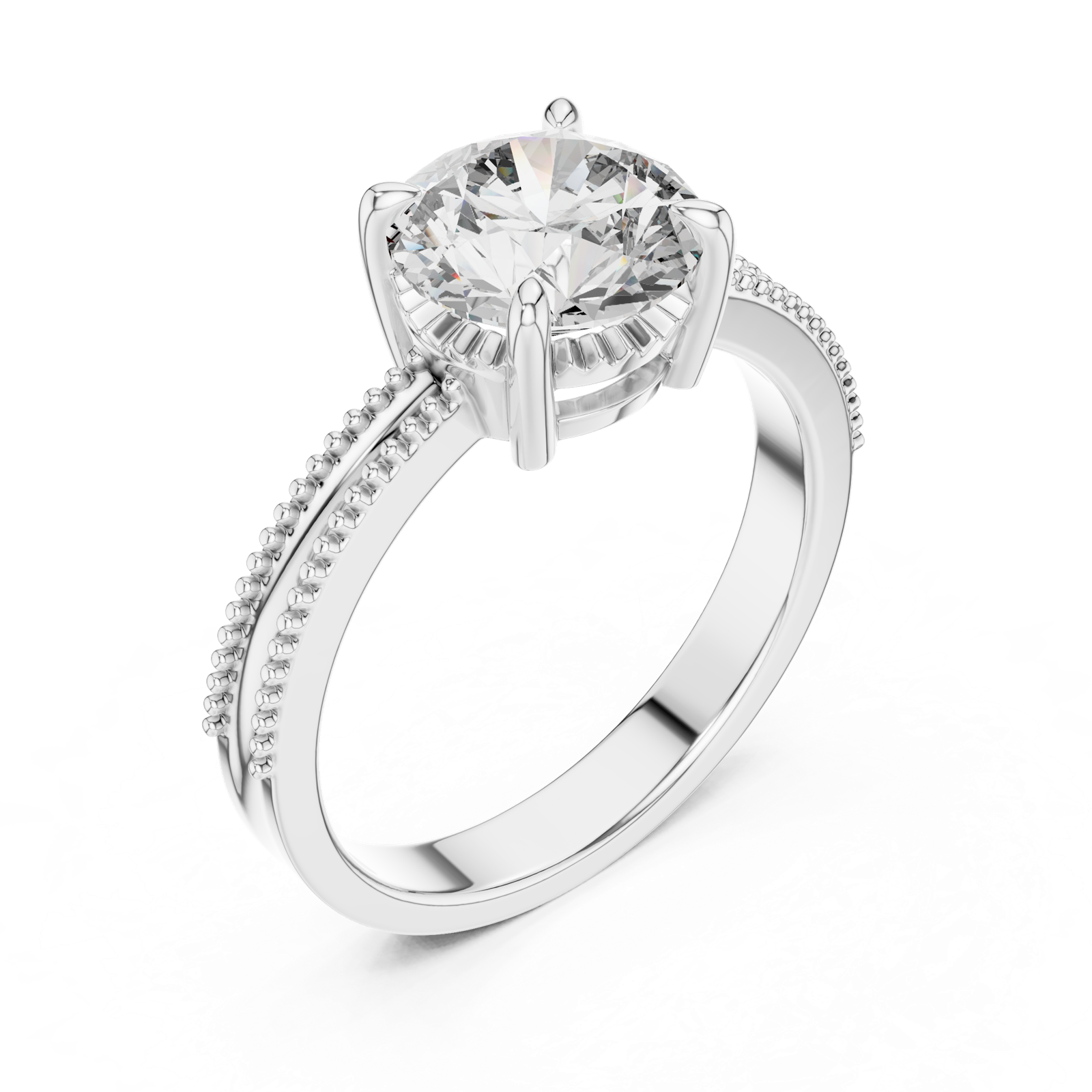 Gold Ring LR-0024, White Gold, view 2