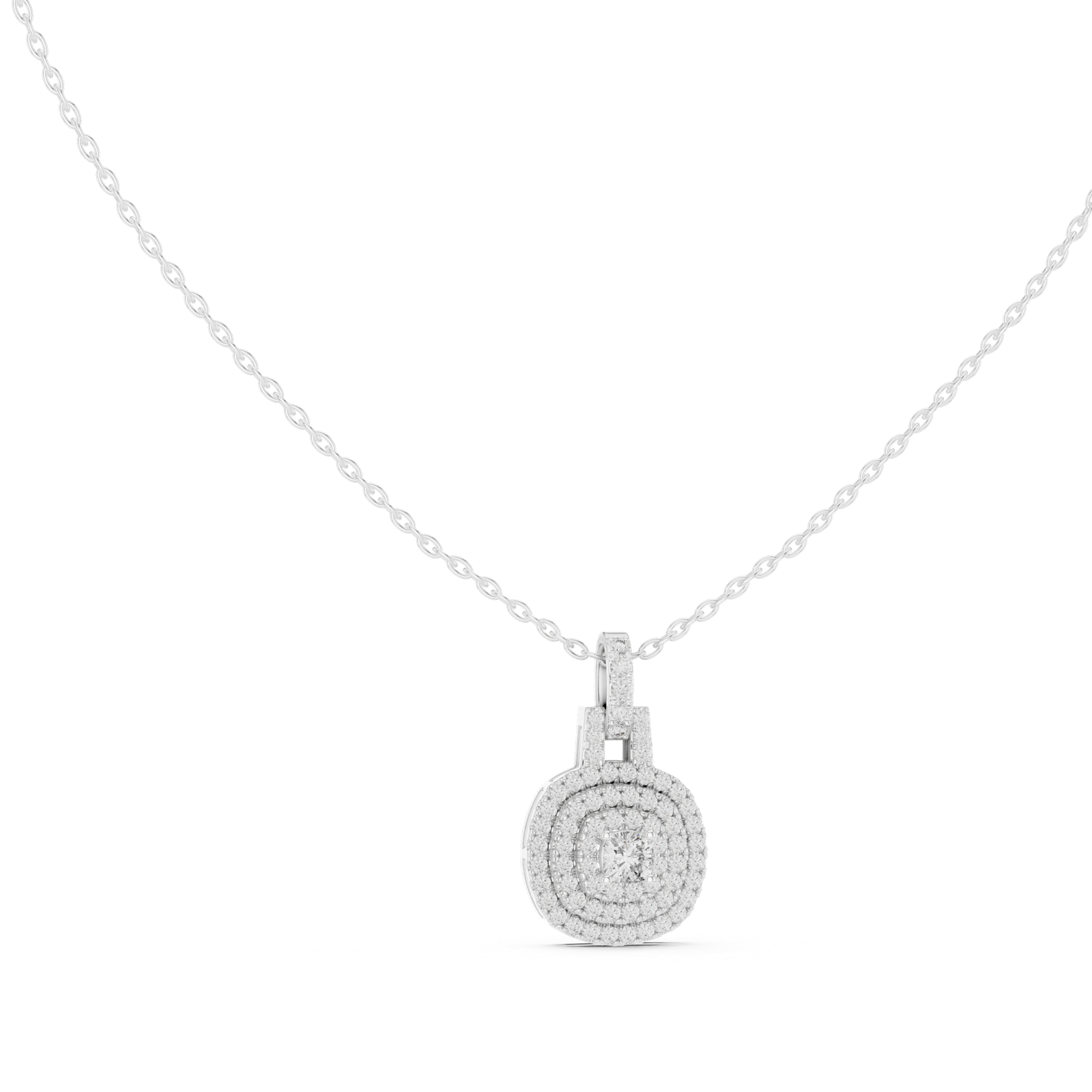 Gold Pendant GPD-0005, White Gold, view 1