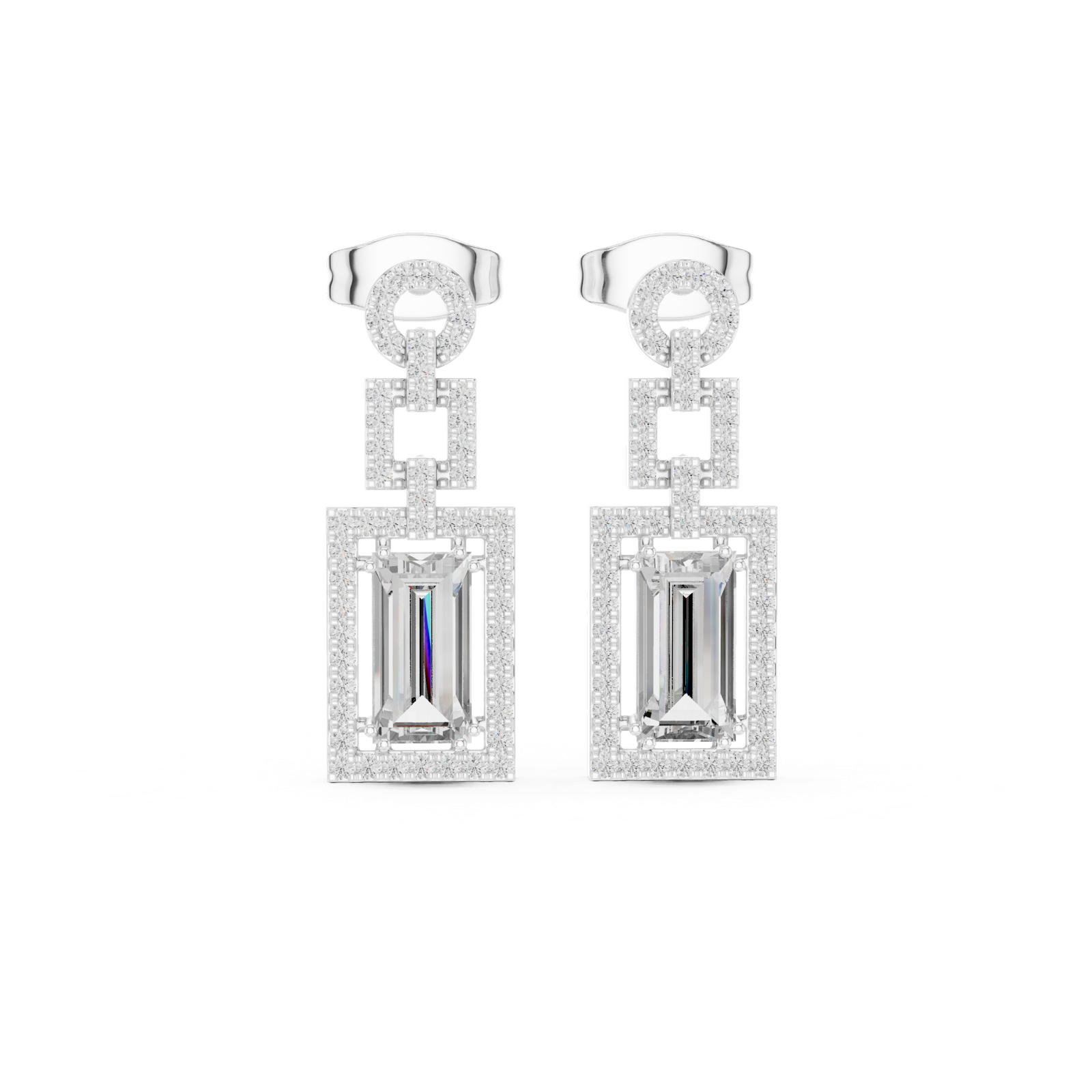 Gold Earrings 3-10005E_187_M, White Gold