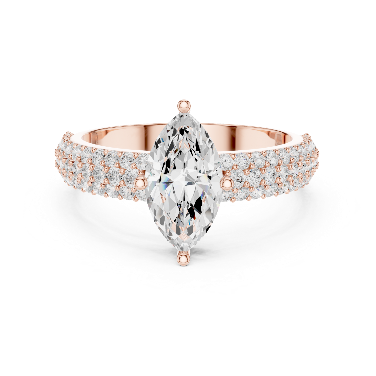 Gold Ring DDLR-1103, Rose Gold, view 4