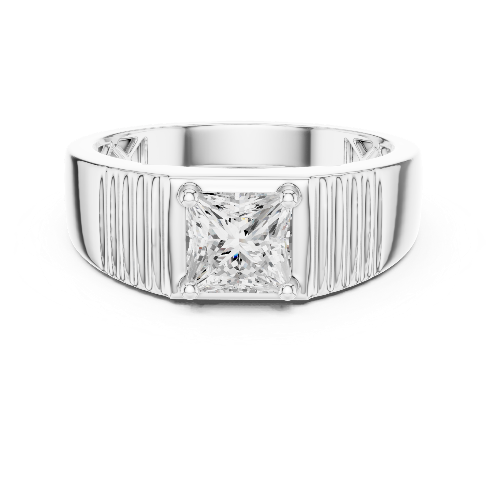 14K Solid Gold Lab Diamond Solitaire Ring, White Gold, view 4