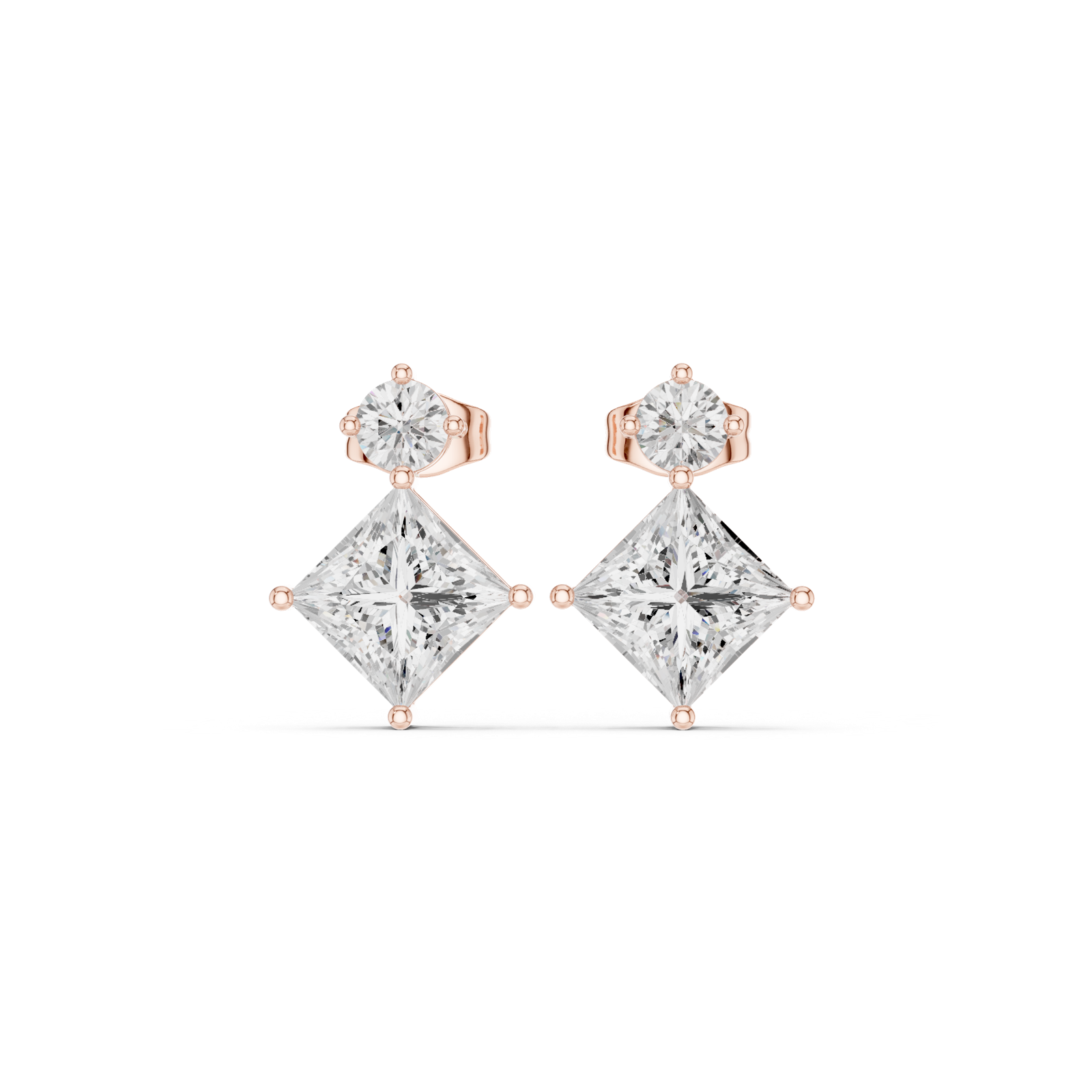 Gold Earrings Earring, Rose Gold, view 4
