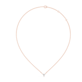 14K Solid Gold Lab Diamond Solitaire Pendant Necklace, Rose Gold, view 1