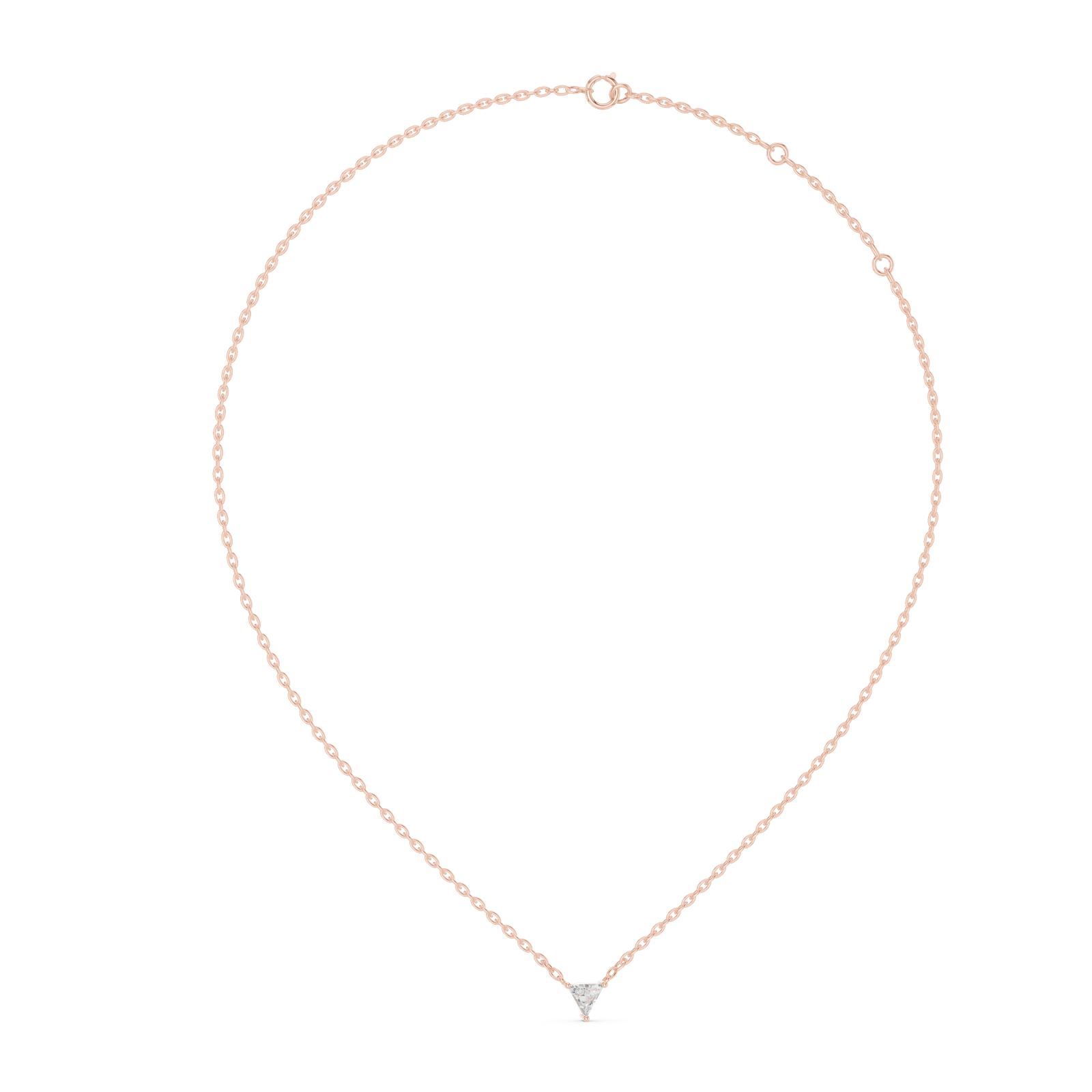 14K Solid Gold Lab Diamond Solitaire Pendant Necklace, Rose Gold, view 1