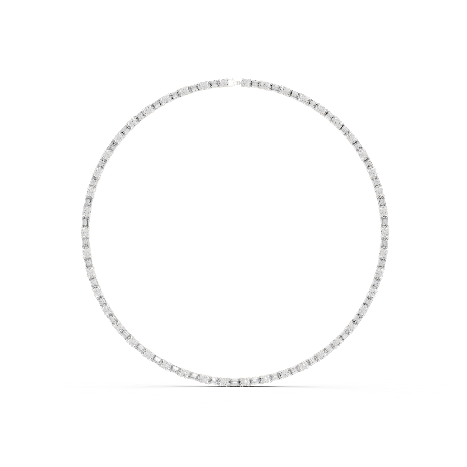 14K Solid Gold Lab Diamond Tennis Necklace, White Gold