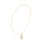 Gold Jewelry DDPO-009, Pear center stone, Yellow Gold, view 1