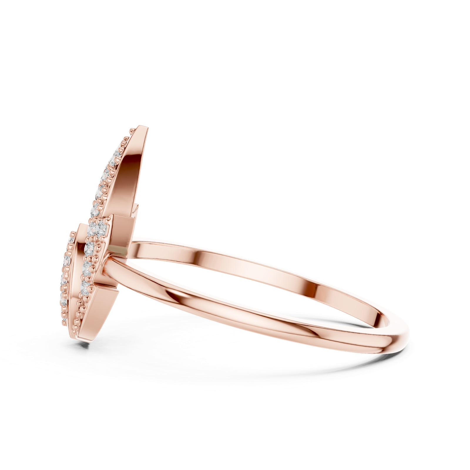 Gold Ring DR-3430, Rose Gold, view 3