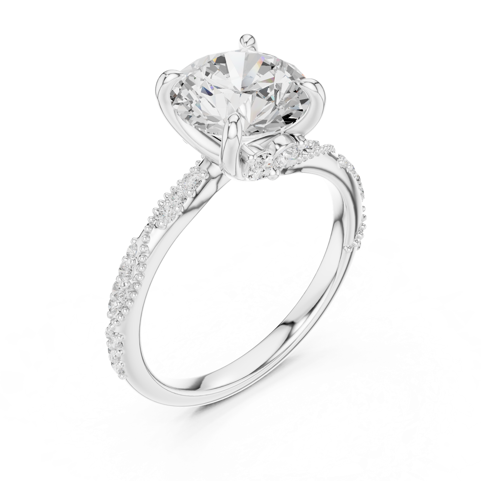 Gold Ring DDLR-968, White Gold, view 2