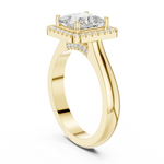 Gold Ring DDLR-338, Princess center stone, Yellow Gold, view 1