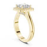 Gold Ring DDLR-338, Princess center stone, Yellow Gold, view 1